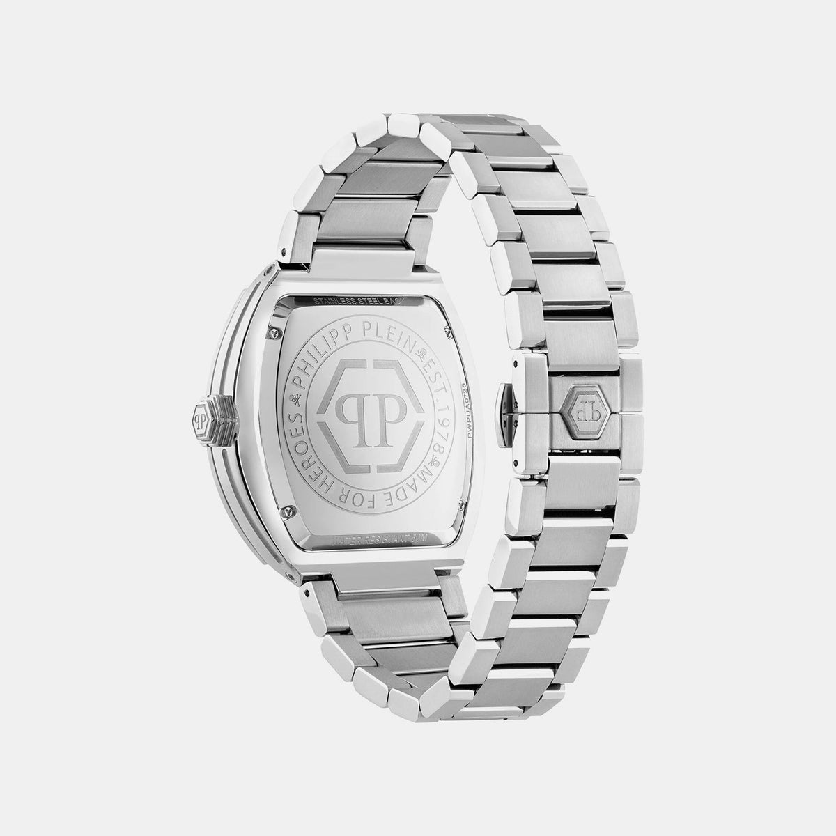 Philipp Plein Hexagon Phantom Men Quartz Black Dial Analog Stainless Steel Watch PWPUA0725