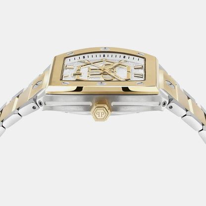 Philipp Plein Hexagon Phantom Men Quartz Silver Dial Analog Stainless Steel Watch Pwpua0925