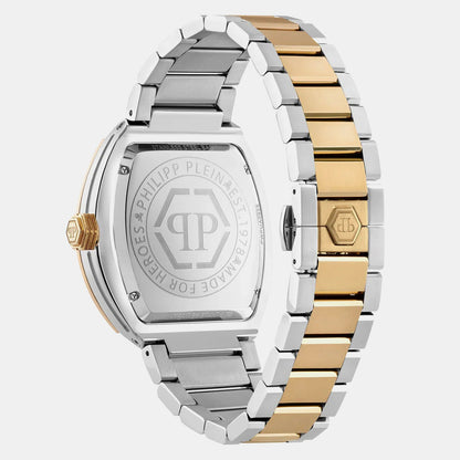 Philipp Plein Hexagon Phantom Men Quartz Silver Dial Analog Stainless Steel Watch PWPUA0925