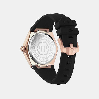Philipp Plein Pwa-the Skull Spikes-Pw Men Quartz Black Dial Analog Silicone Watch PWPWA0424