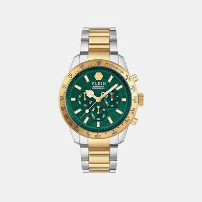 Philipp Plein Pya-Pleinmeter-Pw Men Quartz Green Dial Chronograph Stainless Steel Watch Pwpya0524