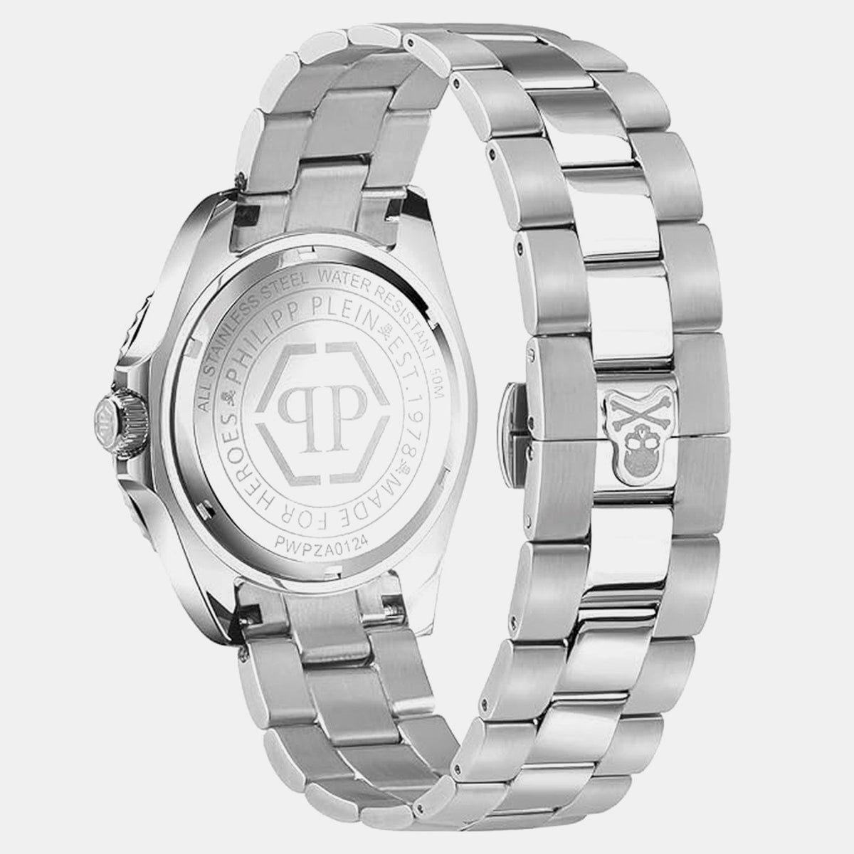Philipp Plein Pza-Gmt-I Challenger Bagu Men Quartz Black Dial Analog Stainless Steel Watch PWPZA0124