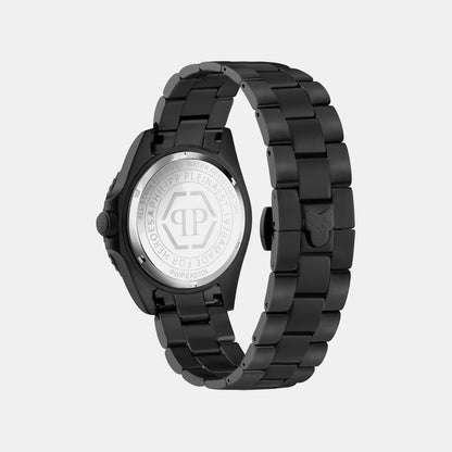 Philipp Plein Pza-Gmt-I Challenger Bagu Men Quartz Black Dial Analog Stainless Steel Watch PWPZA0324