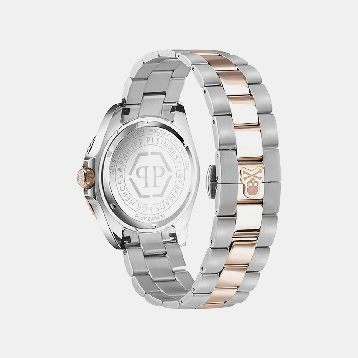 Philipp Plein Pza-Gmt-I Challenger Bagu Men Quartz Black Dial Analog Stainless Steel Watch PWPZA0424