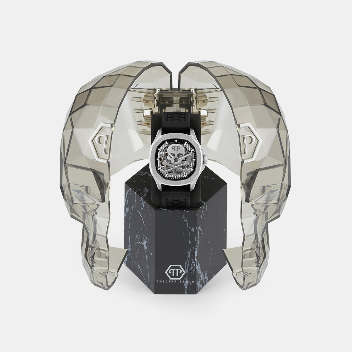 Philipp Plein High-Iconic Men Automatic Silver Dial Analog Silicone Watch PWRAA0123