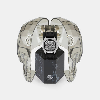 Philipp Plein High-Iconic Men Automatic Silver Dial Analog Silicone Watch PWRAA0123