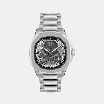 Philipp Plein High-Iconic Men Automatic Silver Dial Analog Stainless Steel Watch Pwraa0223