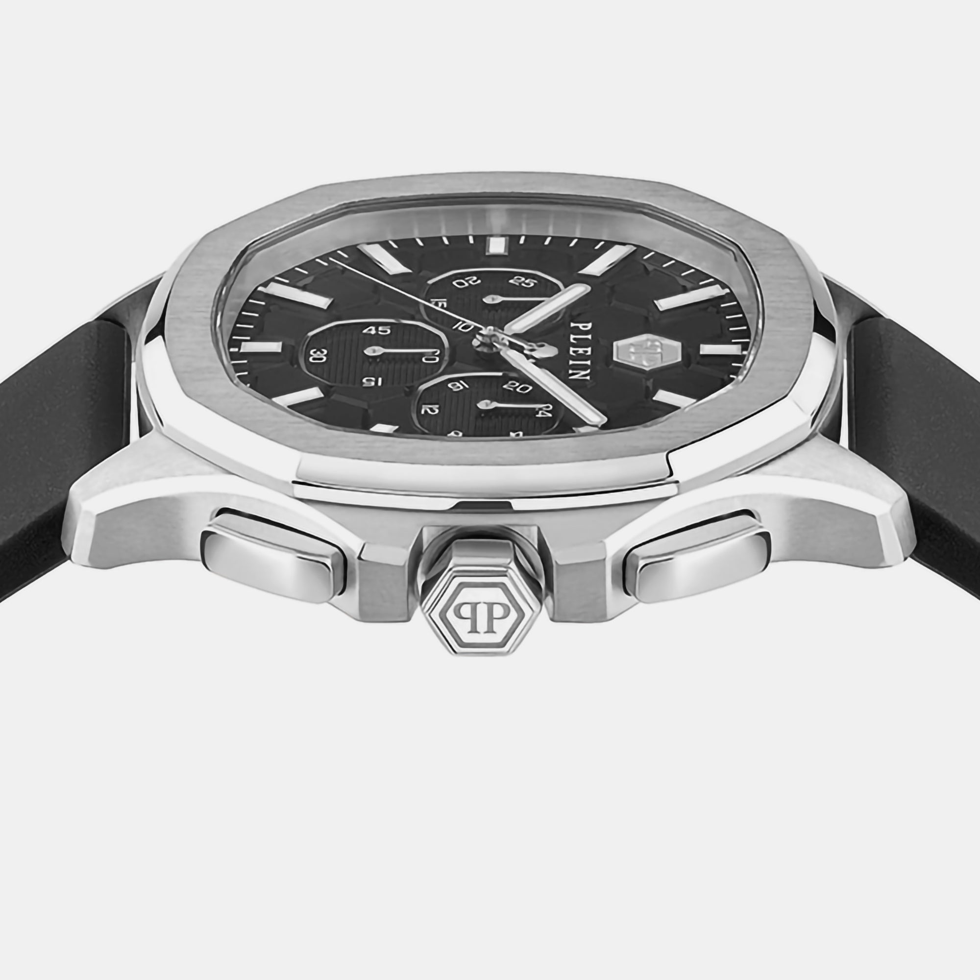 Philipp Plein High-Iconic Men Quartz Black Dial Chronograph Silicone Watch Pwsaa0123