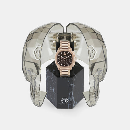 Philipp Plein High-Iconic Men Quartz Brown Dial Chronograph Stainless Steel Watch PWSAA0623
