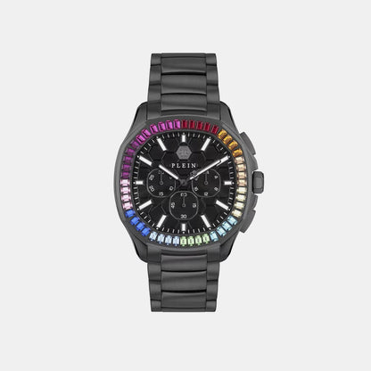 Philipp Plein Saa-Plein Philipp 44Mm Men Quartz Black Dial Chronograph Stainless Steel Watch Pwsaa0723