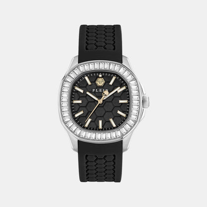 Philipp Plein Women Quartz Black Dial Analog Silicone Watch PWTAA0824