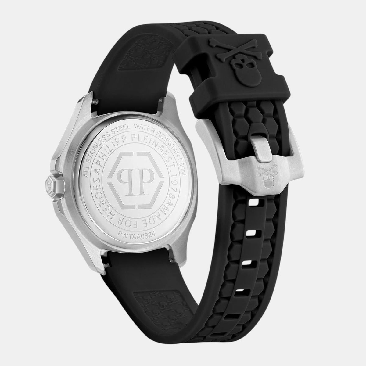 Philipp Plein Women Quartz Black Dial Analog Silicone Watch PWTAA0824
