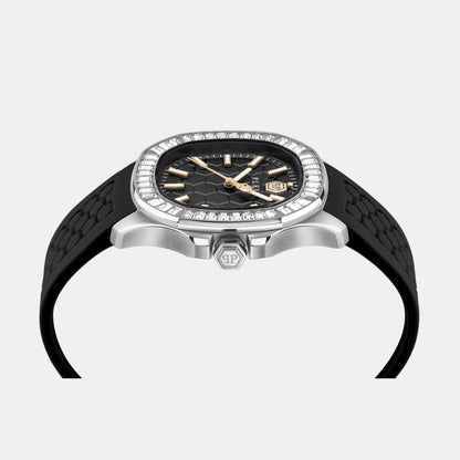 Philipp Plein Women Quartz Black Dial Analog Silicone Watch PWTAA0824