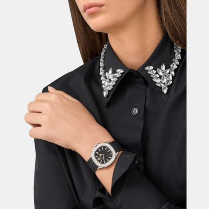 Philipp Plein Women Quartz Black Dial Analog Silicone Watch PWTAA0824