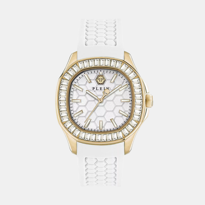 Philipp Plein Women Quartz White Dial Analog Silicone Watch Pwtaa0924