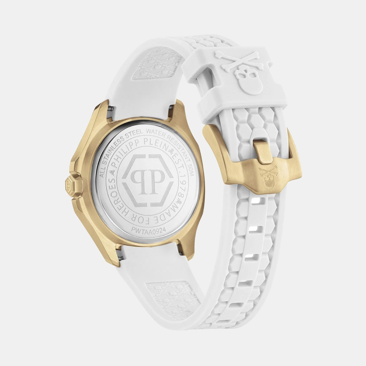 Philipp Plein Women Quartz White Dial Analog Silicone Watch PWTAA0924