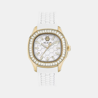 Philipp Plein Women Quartz White Dial Analog Silicone Watch Pwtaa0924