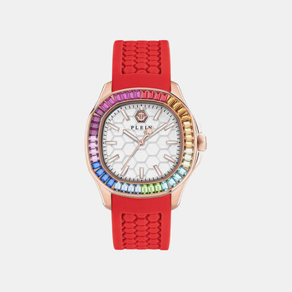 Philipp Plein Taa-Plein Philipp 38Mm Women Quartz White Dial Analog Silicone Watch Pwtaa1024