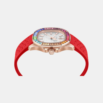 Philipp Plein Taa-Plein Philipp 38Mm Women Quartz White Dial Analog Silicone Watch Pwtaa1024
