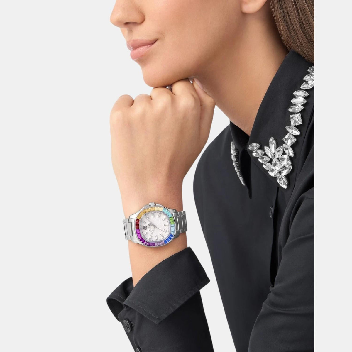 Philipp Plein Women Quartz White Dial Analog Stainless Steel Watch PWTAA1124