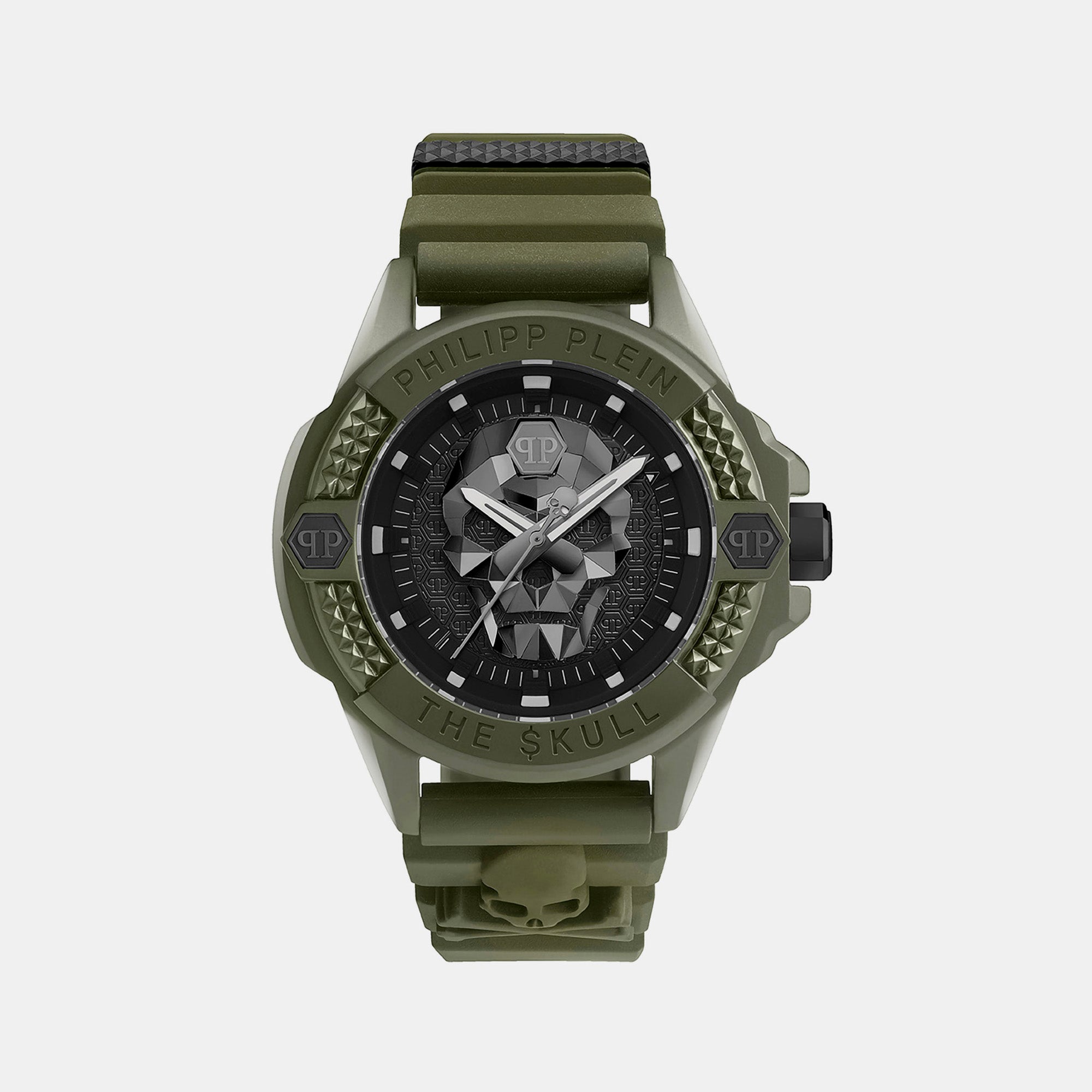 Philipp Plein $Kull Unisex Quartz Black Dial Analog Silicone Watch Pwuba0423