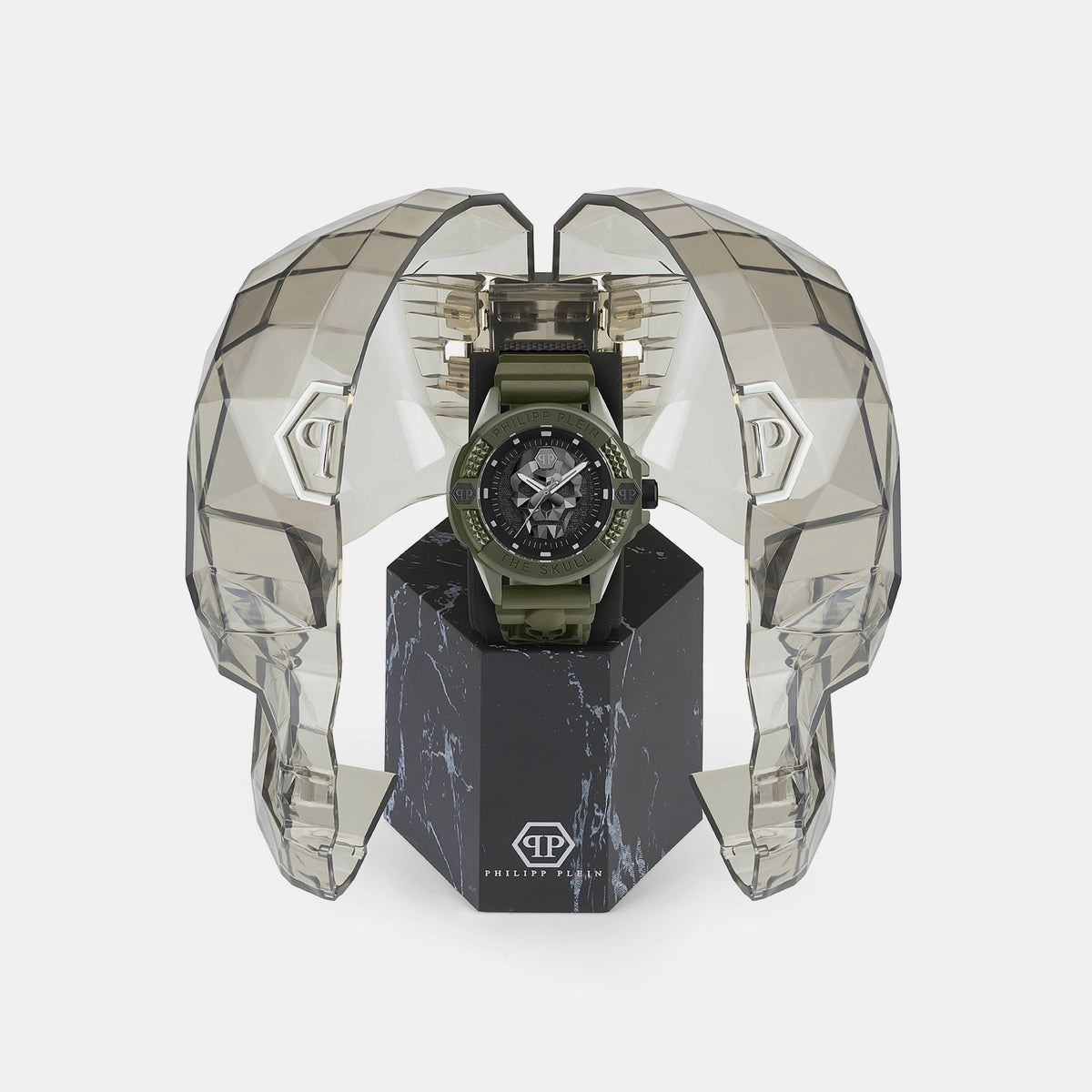 Philipp Plein $Kull Unisex Quartz Black Dial Analog Silicone Watch PWUBA0423