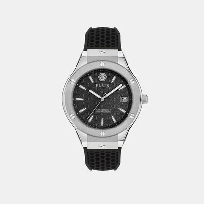 Philipp Plein Ufa-New Gent Line Men Quartz Black Dial Analog Silicone Watch Pwufa0125