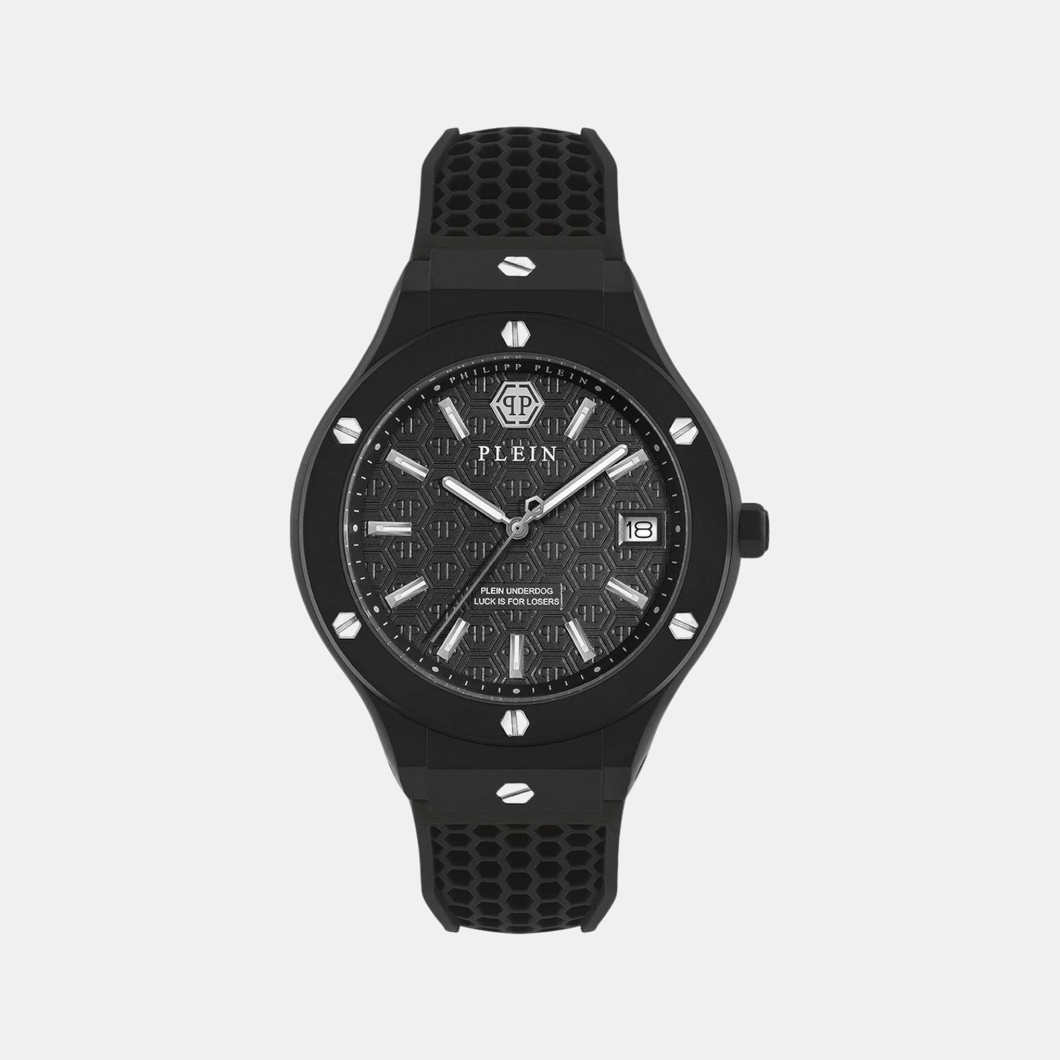Philipp Plein Men Quartz Black Dial Analog Silicone Watch Pwufa0325
