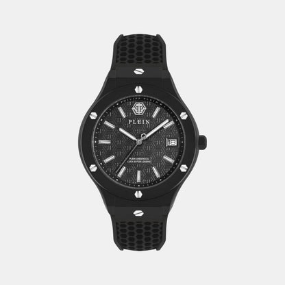 Philipp Plein Men Quartz Black Dial Analog Silicone Watch Pwufa0325