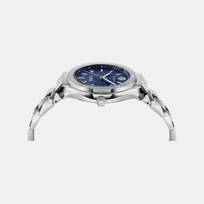 Philipp Plein Ufa-New Gent Line Men Quartz Blue Dial Analog Stainless Steel Watch Pwufa0425