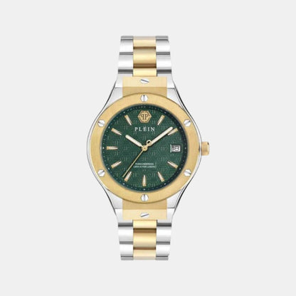 Philipp Plein Men Quartz Green Dial Analog Stainless Steel Watch Pwufa0525