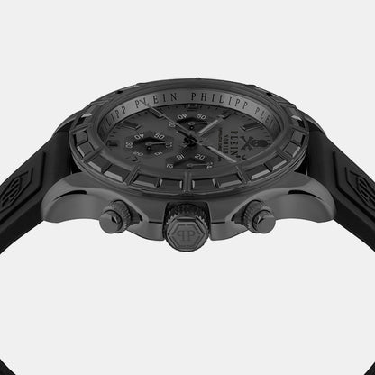Philipp Plein Street Couture Unisex Quartz Black Dial Chronograph Silicone Watch Pwvaa0423
