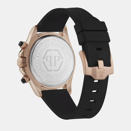 Philipp Plein Street Couture Unisex Quartz Black Dial Chronograph Silicone Watch PWVAA0623