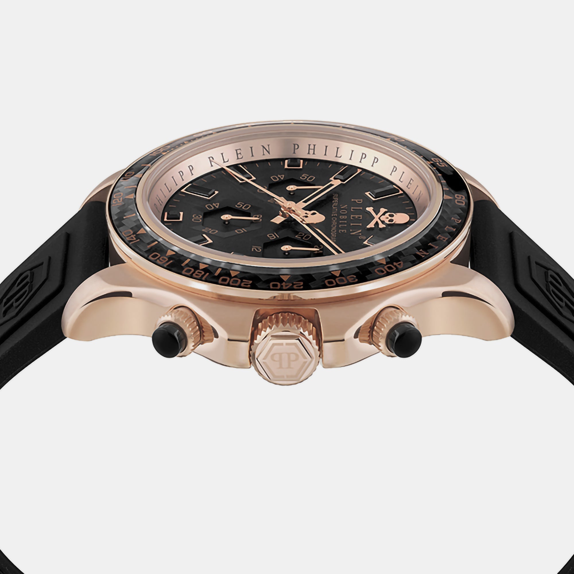 Philipp Plein Street Couture Unisex Quartz Black Dial Chronograph Silicone Watch Pwvaa0623