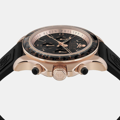 Philipp Plein Street Couture Unisex Quartz Black Dial Chronograph Silicone Watch Pwvaa0623
