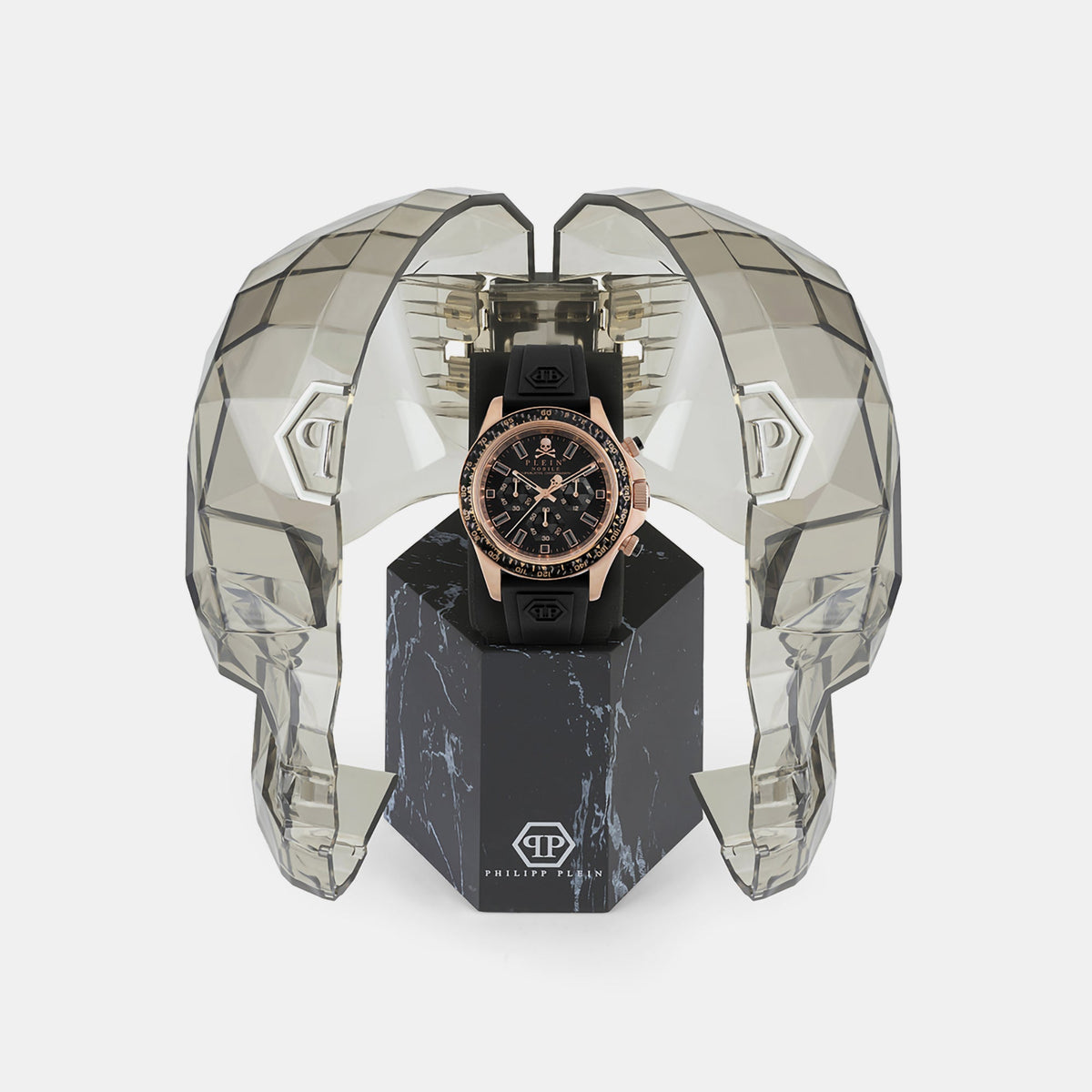 Philipp Plein Street Couture Unisex Quartz Black Dial Chronograph Silicone Watch PWVAA0623