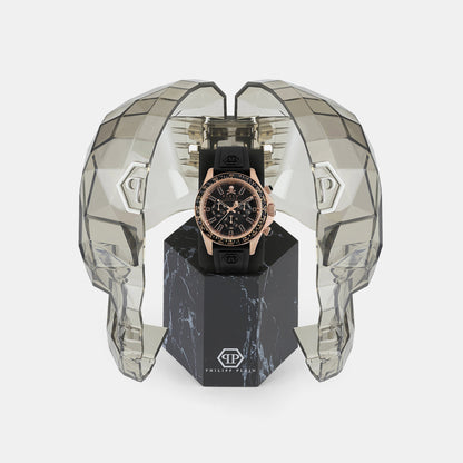 Philipp Plein Street Couture Unisex Quartz Black Dial Chronograph Silicone Watch PWVAA0623