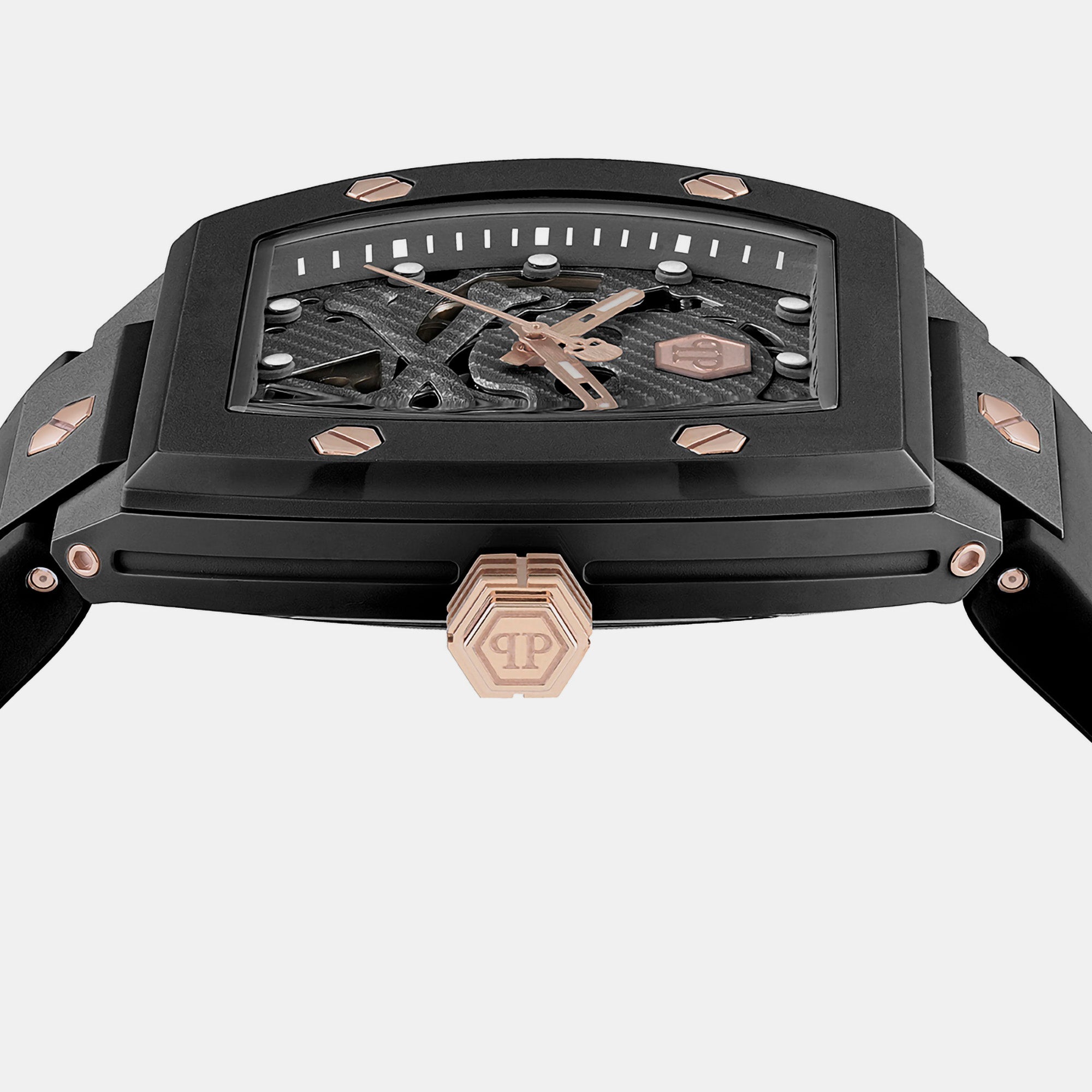 Philipp Plein $Keleton Men Automatic Black Dial Analog Silicone Watch Pwvba0523