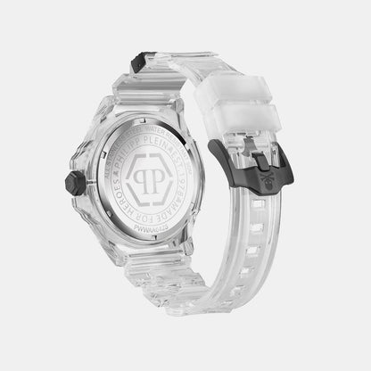 Philipp Plein Waa-Skull Synthetic 44Mm Men Quartz Black Dial Analog Plastic Watch Pwwaa0423