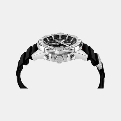 Philipp Plein The $Kull Chrono Men Quartz Black Dial Chronograph Silicone Watch Pwwfa0125