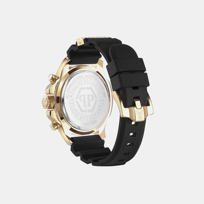 Philipp Plein the $Kull Chrono Men Quartz Black Dial Chronograph Silicone Watch PWWFA0225