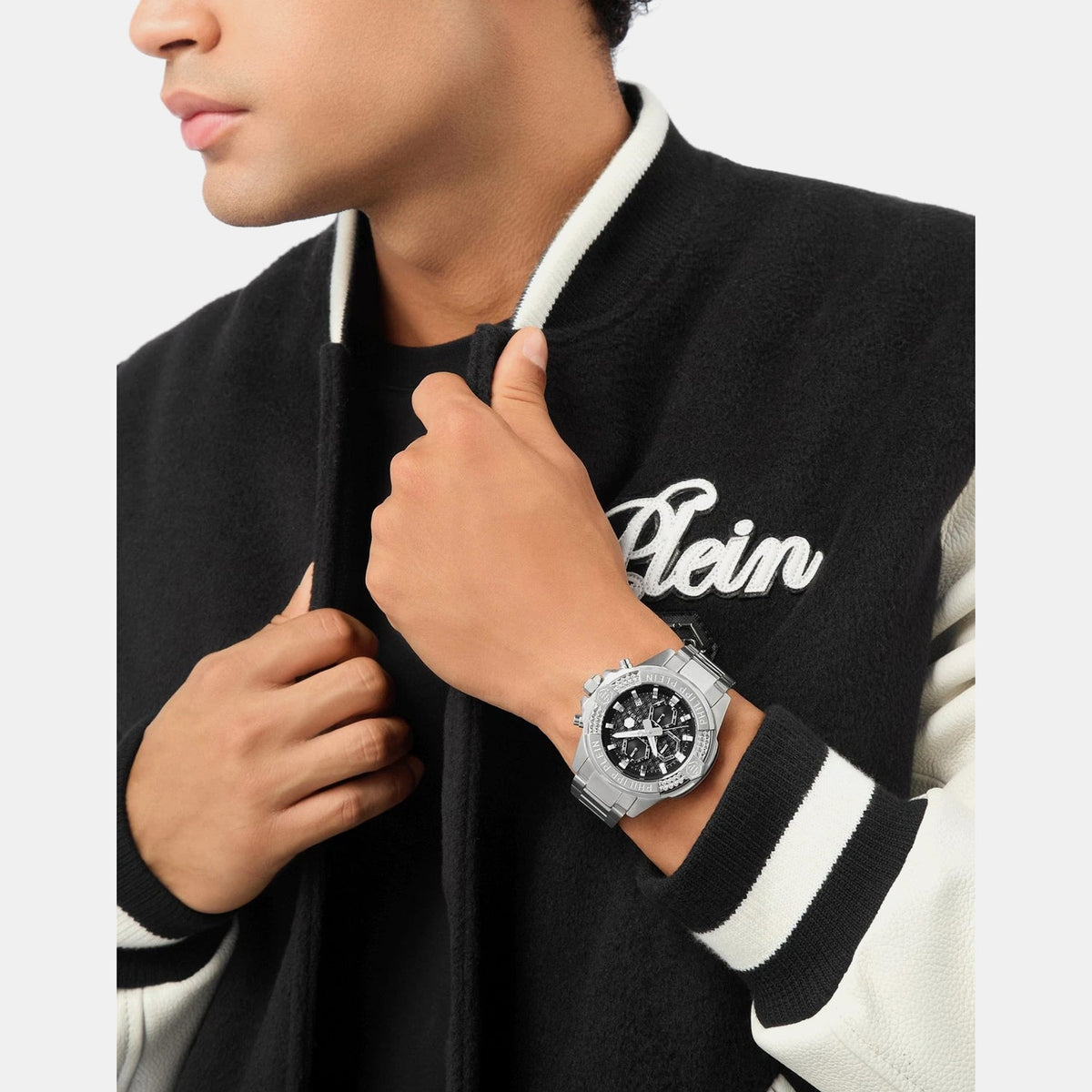 Philipp Plein the $Kull Chrono Men Quartz Black Dial Chronograph Stainless Steel Watch PWWFA0425