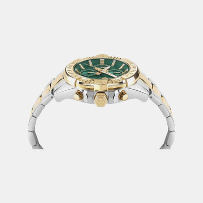 Philipp Plein The $Kull Chrono Men Quartz Green Dial Chronograph Stainless Steel Watch Pwwfa0525