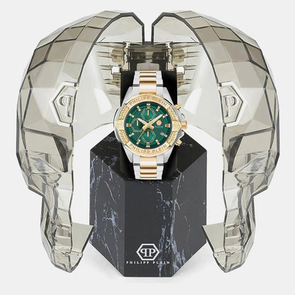 Philipp Plein the $Kull Chrono Men Quartz Green Dial Chronograph Stainless Steel Watch PWWFA0525