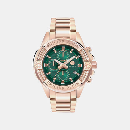 Philipp Plein The $Kull Chrono Men Quartz Green Dial Chronograph Stainless Steel Watch Pwwfa0625