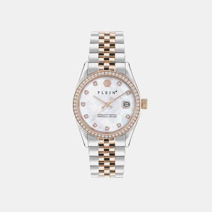 Philipp Plein Yaa-Date Superlative 36Mm Women Quartz White Dial Analog Stainless Steel Watch Pwyaa0223