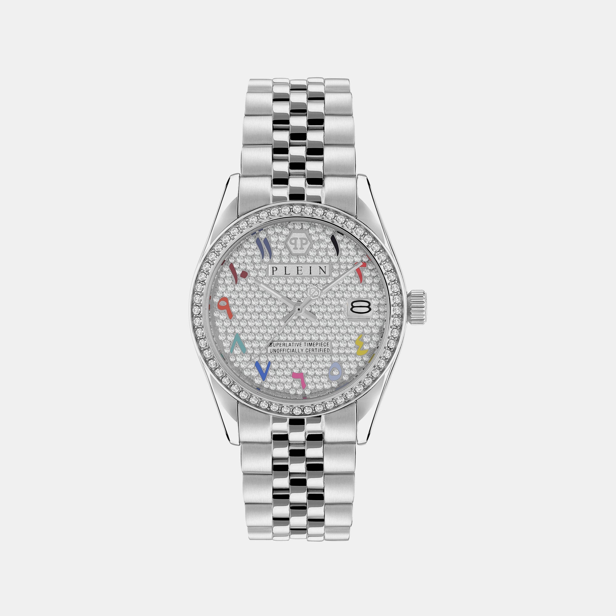 Philipp Plein Street Couture Women Quartz Silver Dial Analog Stainless Steel Watch Pwyaa0723