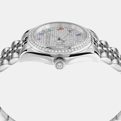 Philipp Plein Street Couture Women Quartz Silver Dial Analog Stainless Steel Watch Pwyaa0723
