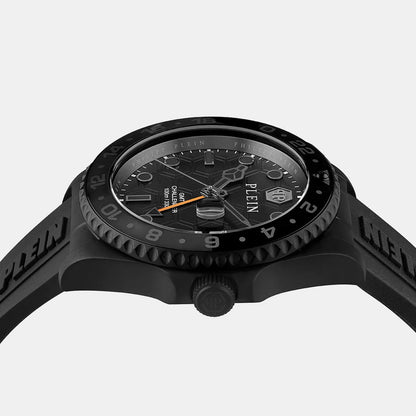 Philipp Plein Gmt-I Challenger Men Quartz Black Dial Analog Silicone Watch Pwyba1023