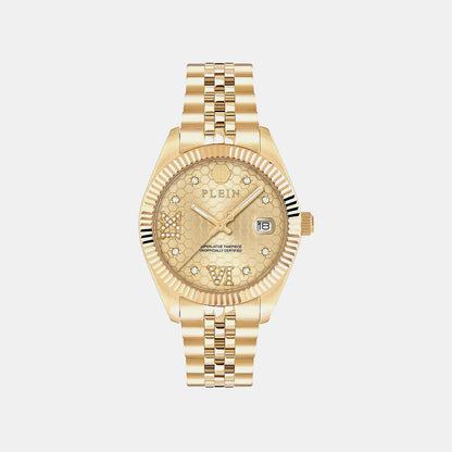 Philipp Plein Superlative Women Quartz Gold Dial Analog Stainless Steel Watch Pwyfa0425